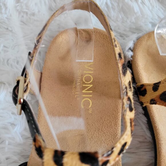 Vionic Tatiana Leopard Print Jeweled Thong Orthaheel Comfort Sandals SZ 6 - Picture 13 of 14